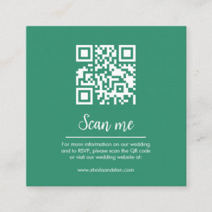 Emerald QR Code Wedding Website Enclosure Card