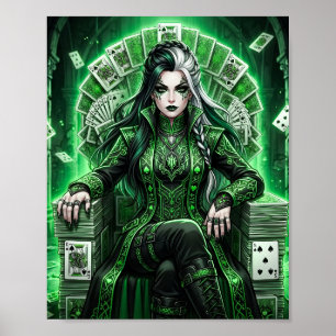 Emerald Queen of Spades Fantasy Poster