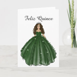 Emerald Quinceanera - Feliz Quince Birthday Card