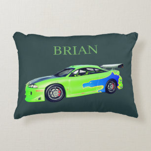 Emerald Roadrunner of the Verdant Horizon Decorative Cushion