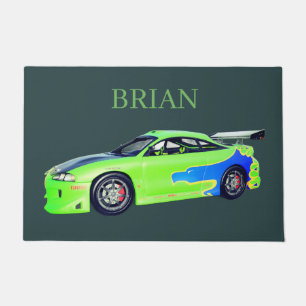 Emerald Roadrunner of the Verdant Horizon Doormat