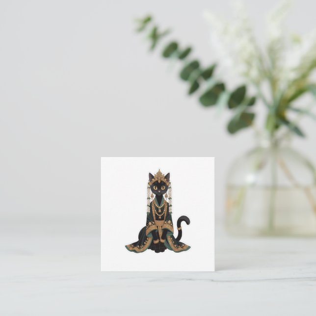 Emerald Royal Cat Bride Greeting Card (Standing Front)