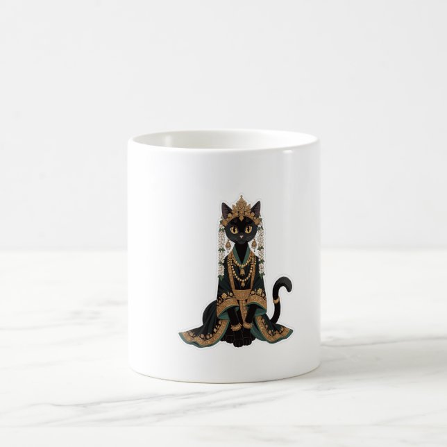 Emerald Royal Cat Empress Tote Bag Coffee Mug (Center)
