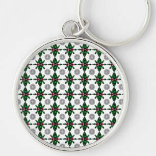 Emerald Ruby Diamond Gemstone Art Red Green Key Ring