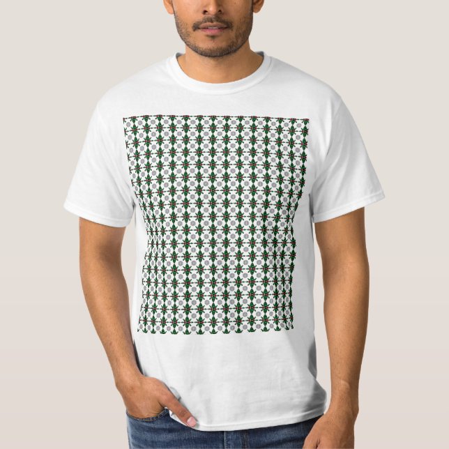 Emerald Ruby Diamond Gemstone Art Red Green T-Shirt (Front)