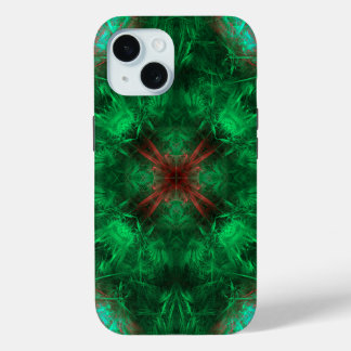 Emerald Sacred Geometry Fractal Art iPhone 15 Case
