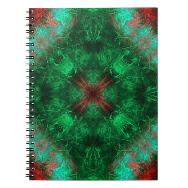 Emerald Sacred Geometry Fractal Art Notebook (Front)