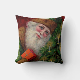 Emerald Santa Throw Pillow