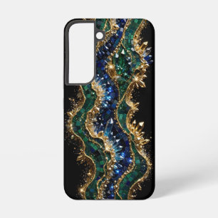 Emerald Sapphire Gold Mosaic - Ultra Narrow Royal Samsung Galaxy Case