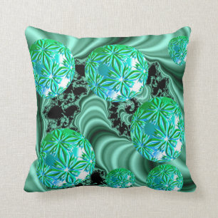 Emerald Satin Dreams - Abstract Irish Throw Pillow