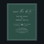 Emerald Save the Date<br><div class="desc">This modern wedding card has a warm, minimalist design. The front features a lively script text above your first names and date. On the back, we've set the background as transparent, so that the colour of the paper will serve as the base colour. You can choose a colour for the...</div>