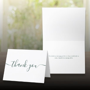 Emerald Script Simple Modern Elegant Thank You Card
