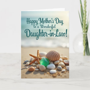 Emerald Sea Glass Moms Day Card