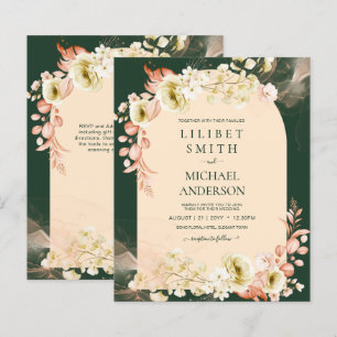 Emerald Season Coral Green Floral Wedding