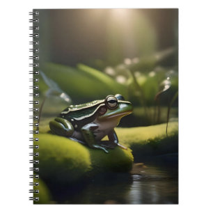 Emerald Serenity: A Green Frog by the River Notebook