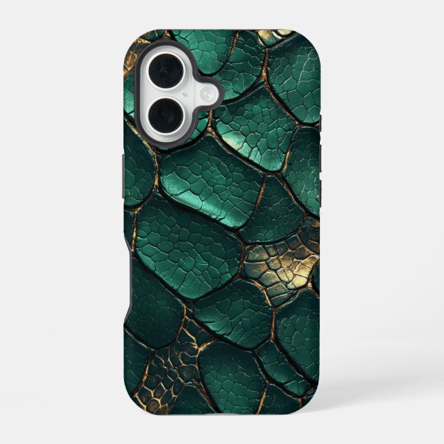 Emerald Serpent Snakeskin Phone Case (Back)