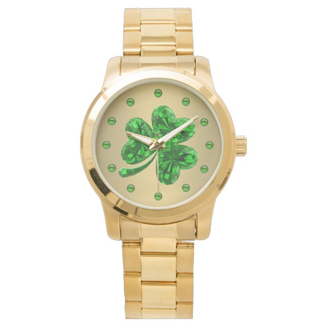 Emerald Shamrock Watch (Front)