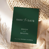 Emerald Simple Wedding Script Modern Photo Save T