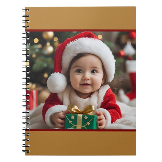 Emerald Smiple Cute Santa  Notebook (Front)