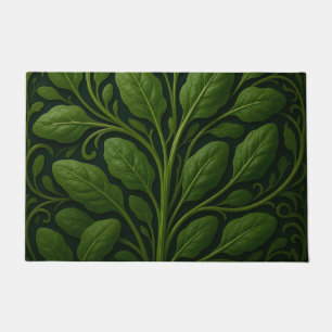 Emerald Spinach Leaf Pattern Doormat