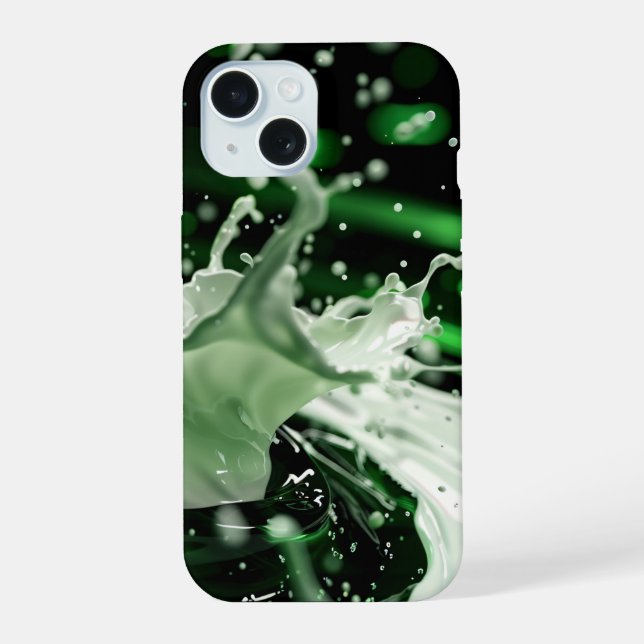Emerald Splash Dynamics iPhone Case (Back)