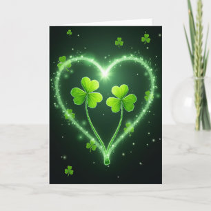 Emerald Star Heart Shamrock Card