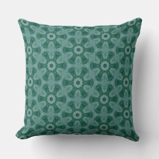 Emerald Starburst Kaleidoscope Cushion