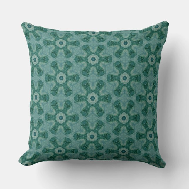 Emerald Starburst Kaleidoscope Cushion (Front)