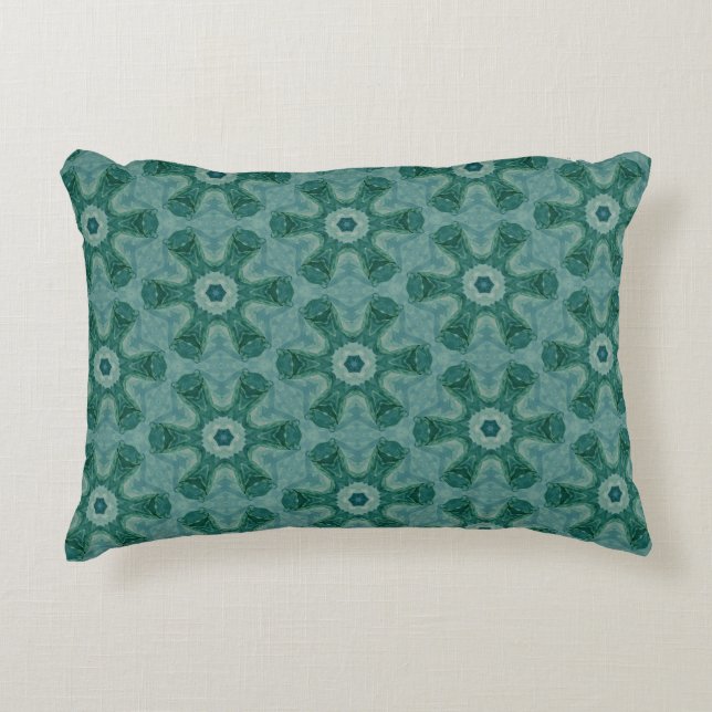 Emerald Starburst Kaleidoscope Decorative Cushion (Front)