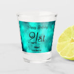 Emerald Storm Cloud Effect 21st Shot Glass<br><div class="desc">Emerald Storm Cloud Effect 21st Shot Glass Colorful post it featuring a simple storm cloud effect with colorful filter, This is perfect for a young adults 21st birthday, or anyone! simply edit text for different age, then add names for that extra special touch. Check out my shop for more colors...</div>