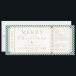 Emerald Stripe Concert Ticket Gift Voucher Card<br><div class="desc">This fake Christmas concert gift voucher design features a stripe design. All of the text is fully editable. For more advanced customisation of this design,  simply select the "Customise It" button above.</div>