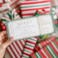 Emerald Stripe Concert Ticket Gift Voucher Card