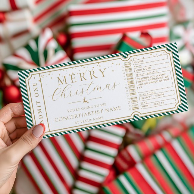 Emerald Stripe Concert Ticket Gift Voucher Card (Creator Uploaded)