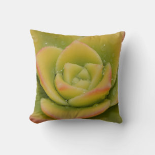 Emerald Succulent Throw Pillow Botanical Decor