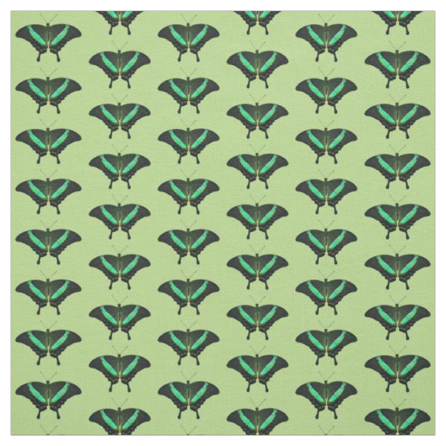 Emerald Swallowtail Butterfly Fabric (Green) (Swatch)