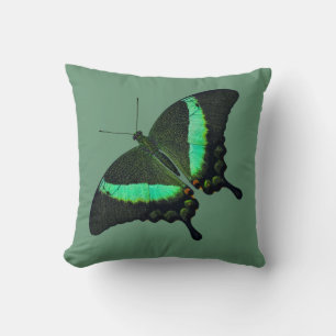 Emerald Swallowtail Butterfly Pillow (Green)