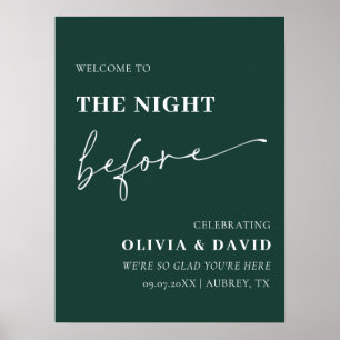 Emerald The Night Before Rehearsal Dinner Sign