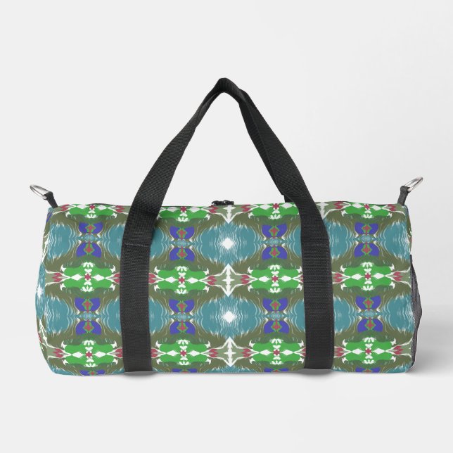 Emerald Tide Kaleidoscope Duffle Bag (Front)