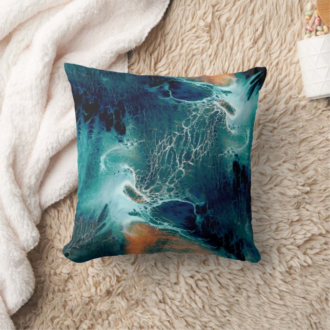 Emerald Tides in Motion Cushion (Blanket)