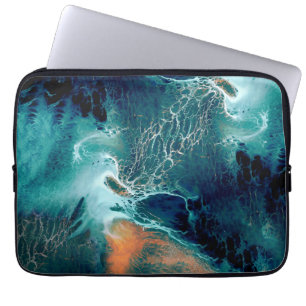 Emerald Tides in Motion Laptop Sleeve
