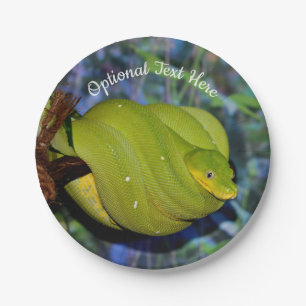 Emerald Tree Boa Snake Paper Plate