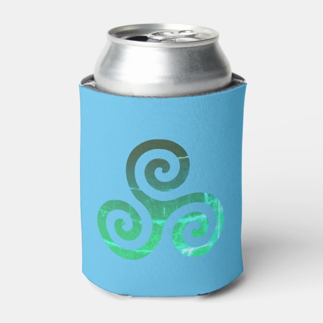 Emerald Triskele Ancient Celtic Symbol Can Cooler (Can Front)