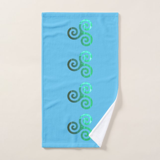 Emerald Triskele Ancient Celtic Symbol Hand Towel (Hand Towel)