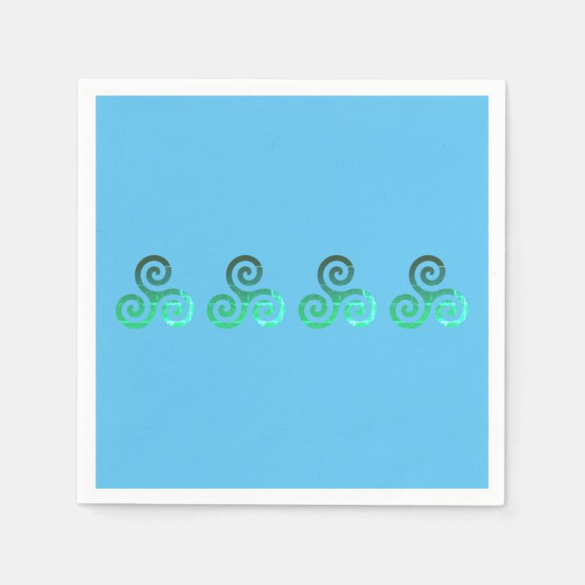 Emerald Triskele Ancient Celtic Symbol Napkin (Front)
