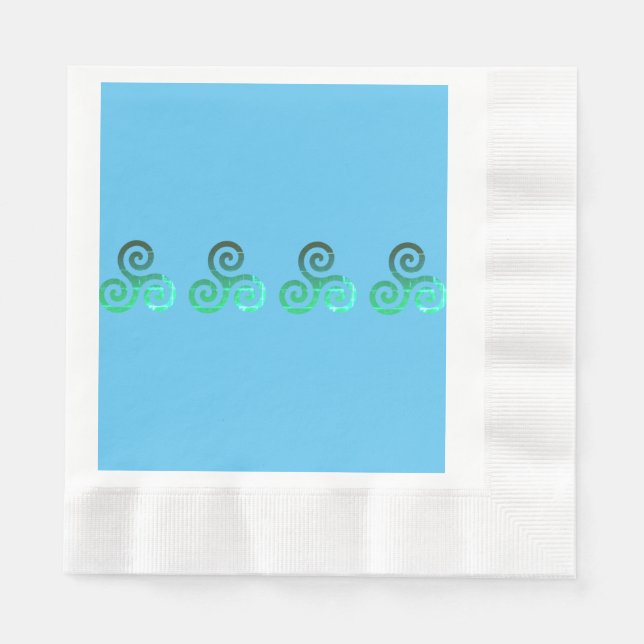 Emerald Triskele Ancient Celtic Symbol Napkin (Front)