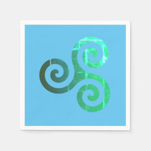 Emerald Triskele Ancient Celtic Symbol Napkin