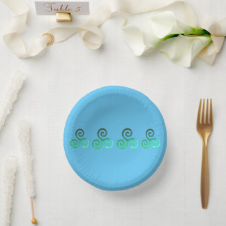 Emerald Triskele Ancient Celtic Symbol Paper Plate