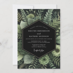 Emerald Twilight Foliage Wedding Invitation