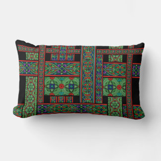 Emerald Twilight Stained Glass Lumbar Pillow