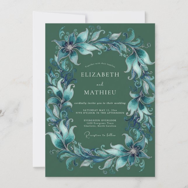 Emerald Verdant Arch Wedding Invitation (Front)